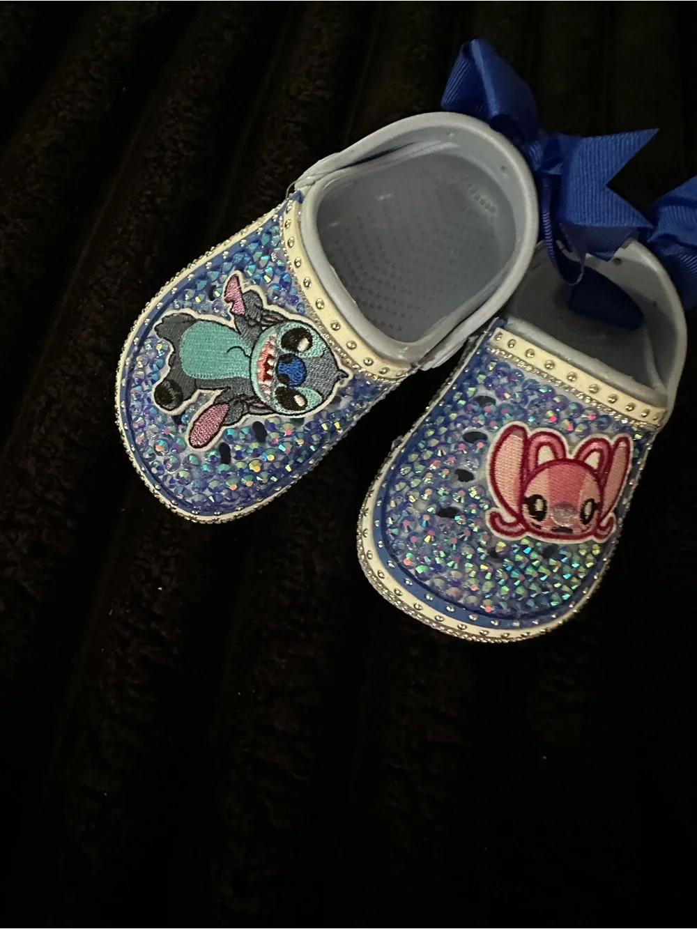 Kids Sparkle Slip-On Shoes with Pink Character Patch